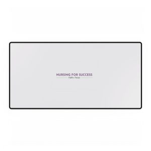 Nursing for Success Desk Mat — Extra-Large White & Black Desk Pad for Nurses